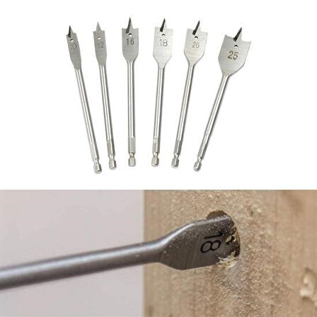 caselka® 6 Parça Tahta Ahşap Oyma Yaprak Matkap Ucu Seti