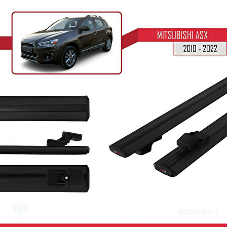 Mitsubishi ASX (GA) 2010-2022 Arası ile Uyumlu BASIC Model Ara Atkı Tavan Barı Siyah 2 Adet