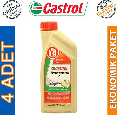 Castrol Transmax Z Sentetik Otomatik Şanzıman Yağı 4 x 1 L