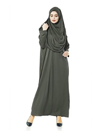 Tek Parça Namaz Elbisesi - Haki - 5015