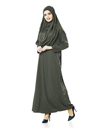 Tek Parça Namaz Elbisesi - Haki - 5015