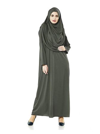 Tek Parça Namaz Elbisesi - Haki - 5015
