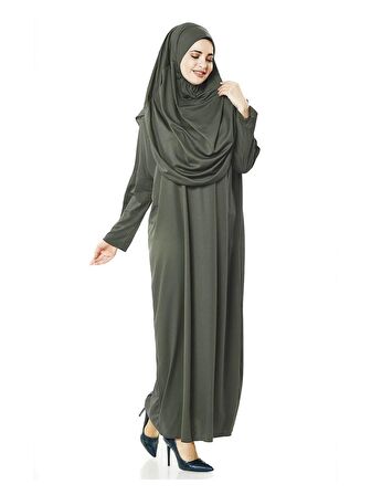 Tek Parça Namaz Elbisesi - Haki - 5015