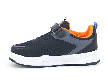 Çırtlı Çocuk Spor Ayakkabı Siyah - Füme - Turuncu TarzMax514