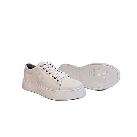 Voyager 6204 Beyaz Hakiki Deri Erkek Ayakkabı