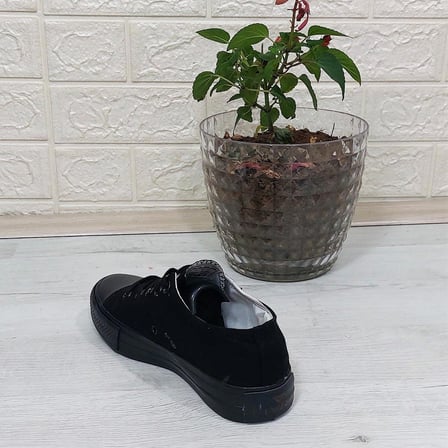 Fiyra 554 Siyah-Siyah Kısa Unisex Sneaker Keten Spor Ayakkabı
