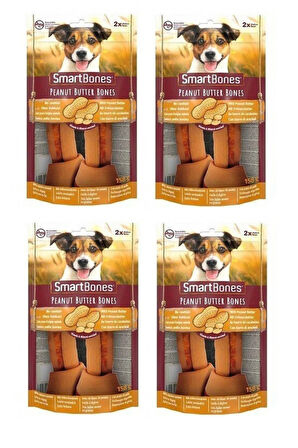 Smartbones Tavuklu ve Fıstık Ezmeli Medium Kemik 2 Li 158 Gr. X 4 Adet