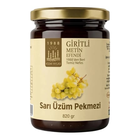 Sarı Üzüm Pekmezi 820 gr - 1988'den Beri Geleneksel Giritli Metin Efendi