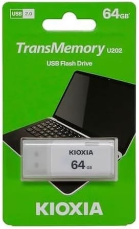 64GB KIOXIA U202 LU202W064GG4 Beyaz USB 2.0 Flash Bellek