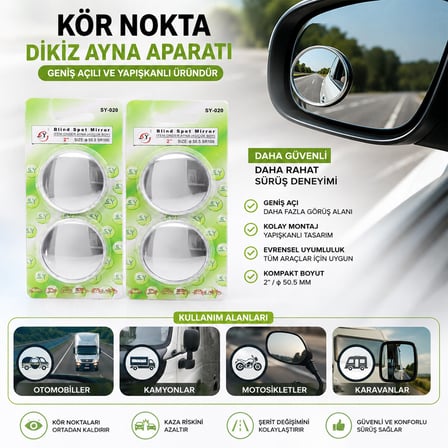 Lunaev 20 Adet Kör Nokta Dikiz Ayna Aparatı