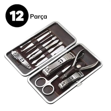 12 Parça Çanta Tipi Manikür Pedikür Tırnak Bakım Seti (4490)