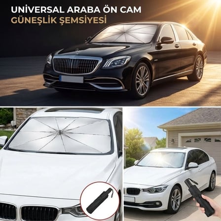 Roichil® Premium Katlanabilir Araç Ön Cam Güneşliği – Şemsiye Tipi Oto Güneşlik, UV Korumalı Isı Yalıtımlı Ön Cam Gölgelik