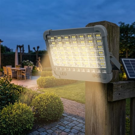 Lunaev IP66 Güneş Enerjili LED Işık Solar Projektör - Powerbank Çakarlı Kamp - Dış Mekan Ps - D002A