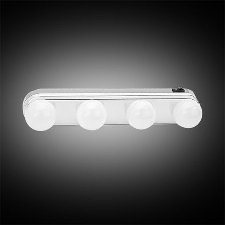 Kablosuz Parlak Banyo Stüdyo Makyaj Aynası Işığı Pilli Vantuzlu Taşınabilir 4 Led Ampul (4490)