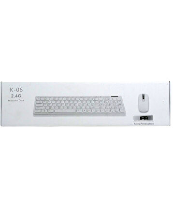 K-06 BEYAZ DOCK WIRELESS KABLOSUZ KLAVYE MOUSE S PL-374 (4490)