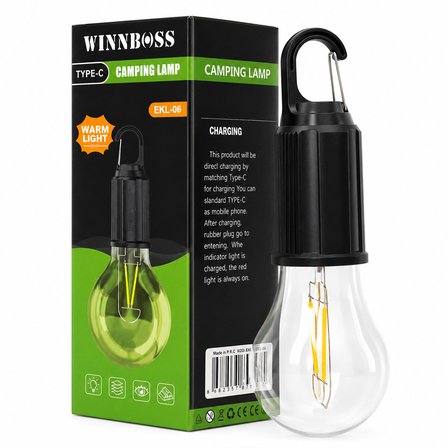 USB ŞARJLI SEYYAR AMPUL MODEL=RUSTİK KAMP LAMBASI MANDALLI KANCA ASKILIK 3-KADEME IŞIK EKL-06 G-912 