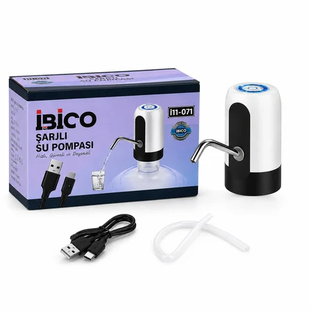 USB ŞARJLI - OTOMATİK DAMACANA SU POMPASI 4W - 800mAH İ11-071 (4490)