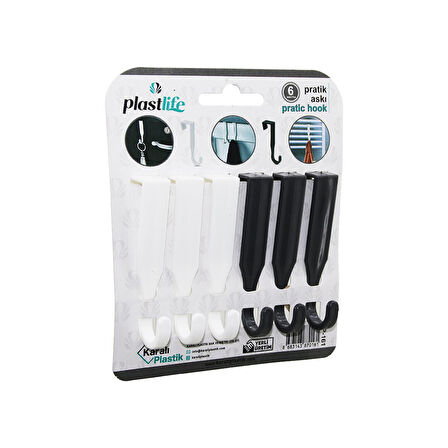 6PCS - TEK KOLLU   ÇOK AMAÇLI - TAK ÇIKAR  PRATİK PLASTİK ASKI (4490)