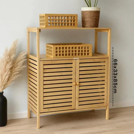 ÇOK AMAÇLI DOLAP AHŞAP BAMBU ORGANİZER RAFLI 66X33X85CM (4490)