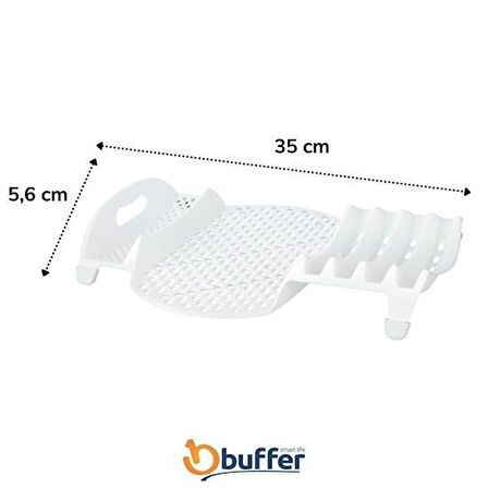 Lavabo Kenarı Fonksiyonel Tezgah Üstü Bardak Tabak Kaşık Kurutmalı Bulaşıklık Tabaklık (4490)