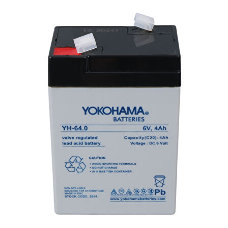 YOKOHAMA YH-64.0 6 VOLT - 4 AMPER IŞILDAK AKÜSÜ (70 X 48 X 101 MM) (4490)