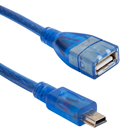 USB 5 PİN ERKEK-USB DİŞİ 1 METRE KABLO MAVİ (4490)