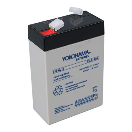 YOKOHAMA YH-62.8 6 VOLT - 2.8 AMPER DİK AKÜ (66 X 33 X 97 MM) (4490)