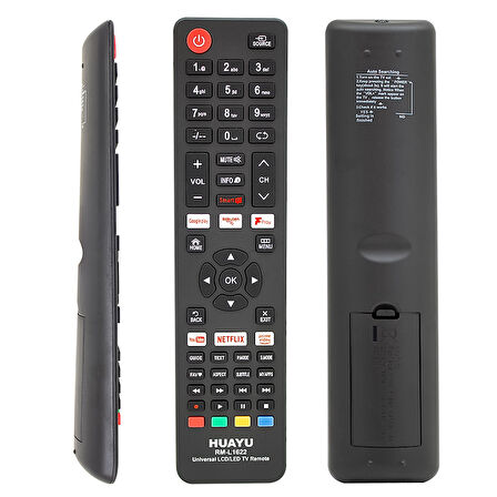 NETFLIX-YOUTUBE-GOOGLE PLAY TUŞLU UNIVERSAL LCD LED TV KUMANDA RM-L1622 (4490)