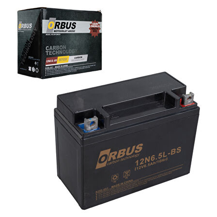 ORBUS 12N6.5L-BS 12V 6.5A MOTOSİKLET AKÜSÜ (139 X 66 X 100 MM) (2.05KG) (4490)