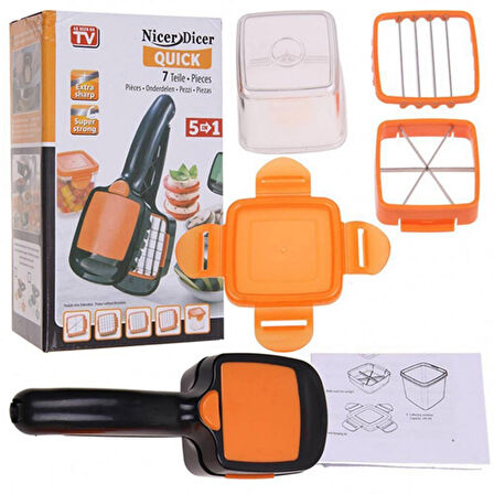 Nicer Dicer Quick 5 In 1 Pratik Hazneli Sebze Meyve Doğrayıcı Dilimleme Aleti (4490)