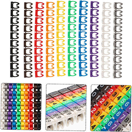 0-9 DİJİTAL KODLU RENKLİ KABLO İŞARETLEYİCİ 4MM (4490)