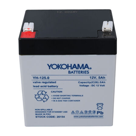 YOKOHAMA YH-125.0 12 VOLT - 5 AMPER AKÜ (90 X 70 X 101 MM) (4490)