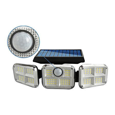 FL-1727 SENSÖRLÜ 3 KADEMELİ 120 LEDLİ SOLAR LAMBA (4490)