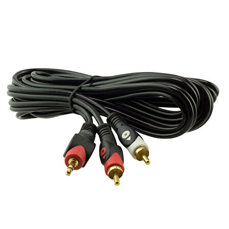 2 RCA ERKEK + 3.5 MM STEREO ERKEK 3 METRE 1.KALİTE KABLO (4490)