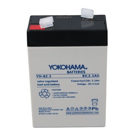 YOKOHAMA YH-62.3 6 VOLT - 2.3 AMPER AKÜ (101 X 66 X 33 MM) (4490)