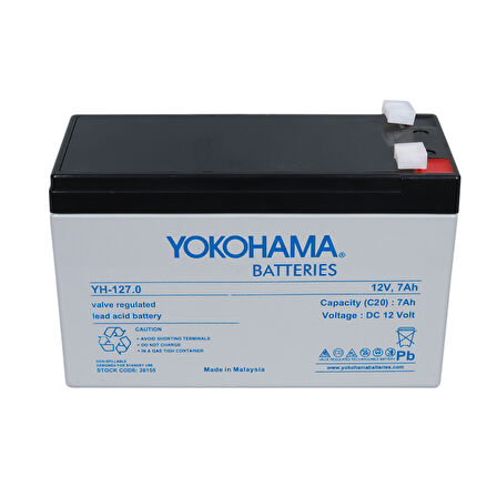 YOKOHAMA YH-127.0 12 VOLT - 7 AMPER AKÜ (150 X 65 X 90 MM) (4490)