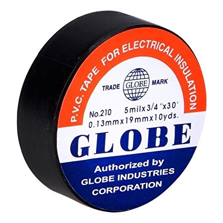 GLOBE İZOLE BANT SİYAH 10LUK  0.13MMX19MM (4490)