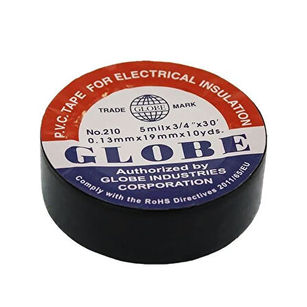 GLOBE İZOLE BANT SİYAH 10LUK  0.13MMX19MM (4490)