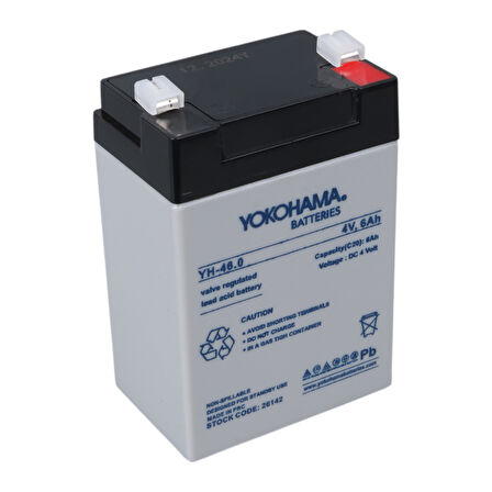 YOKOHAMA YH-46.0 4 VOLT - 6 AMPER KURU AKÜ (68 X 45 X 95 MM) (4490)