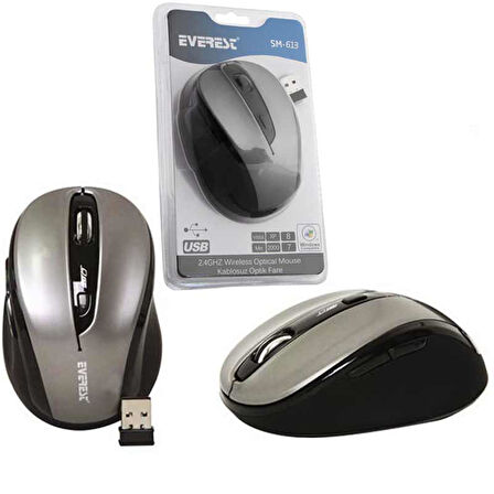 EVEREST SM-613 SİYAH 2.4GHZ OPTİK USB KABLOSUZ MOUSE (4490)