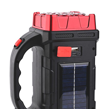 HB-1678 SOLARLI USB ÇIKIŞLI ŞARJ EDİLEBİLİR 38 WATT KAMP FENERİ (4490)