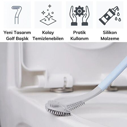 Golf Tasarımlı Silikon WC Klozet Mutfak Temizlik Fırçası Kanca Hediyeli (4490)