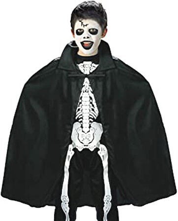 Siyah Renk Yakalı Halloween Pelerini 90 cm (4490)