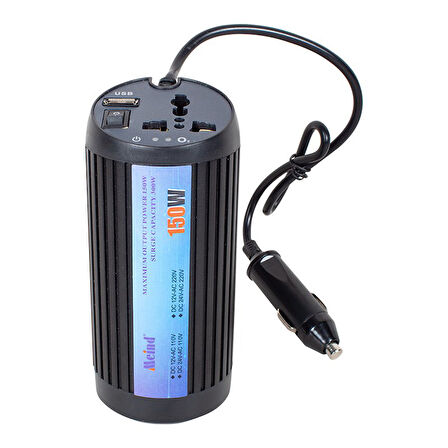 12 VOLT - 150 WATT USBLİ ÇAKMAKTAN ARAÇ POWER INVERTER (4490)