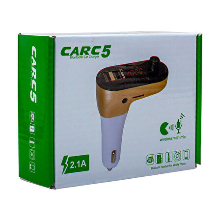 HELLO HL-19685 CARC5 HANDSFREE ÇİFT USB/SD/BLUETOOTH 12-24 VOLT FM TRANSMITTER (4490)