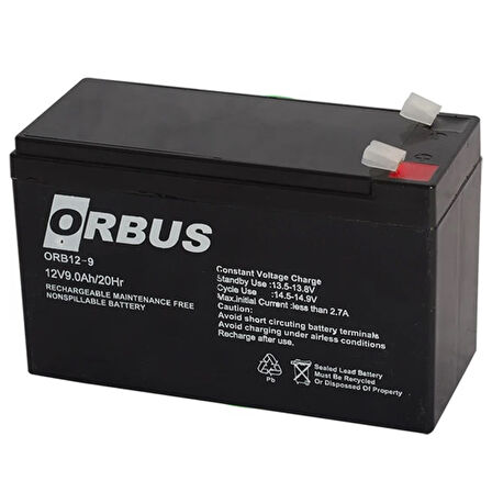 ORBUS 12 VOLT - 9 AMPER AKÜ (150 X 65 X 90 MM) (4490)