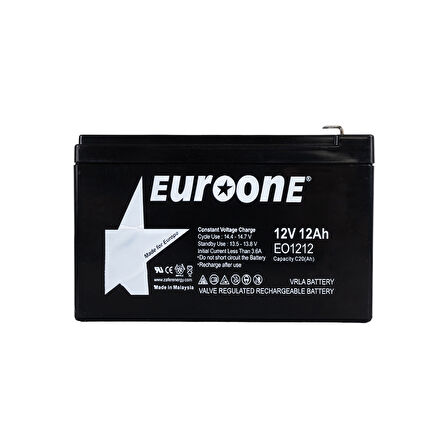 EUROONE EO-1212 12 VOLT - 12 AMPER AKÜ  (151 X 98 X 95 MM) (4490)