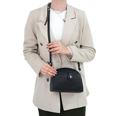 Silver Polo  Kadın Çapraz Çanta 1144-44918 SILVER POLO ÇAPRAZ BAYAN ÇANTASI M86 SİYAH-MAT SİYAH