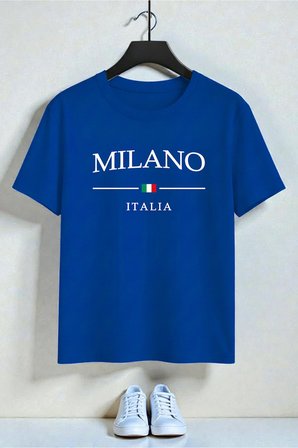 Unisex Milano Italia Baskılı Tasarım Tshirt
