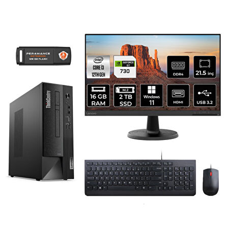 LENOVO Neo 50S M02VTXD364 i3 12100 16GB RAM 2TB SSD GT730 4GB 21.5" W11H MASAÜSTÜ PC